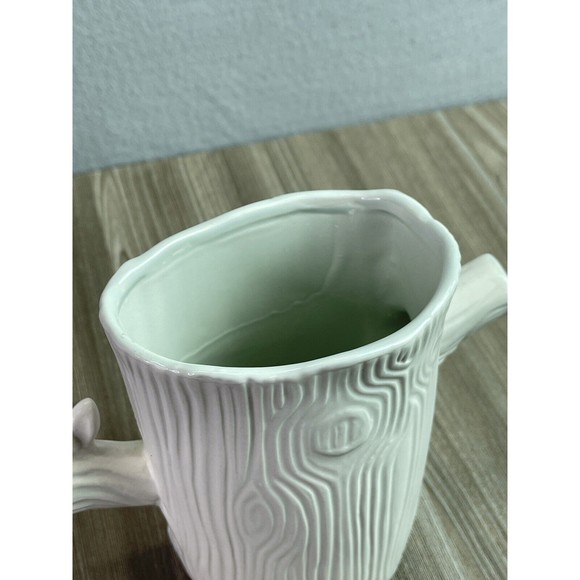 Vintage Sherry Olsen Vase Anthropologie Woodland Bark Tree Stump Butterfly 6” - Picture 5 of 11